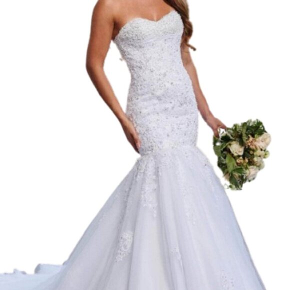 NWT Rachel Allan 6207 Bridal Dresses Tulle White Size 10 - Picture 1 of 5